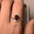 thumbnail image 4 of Unique Oval Cut Red Garnet Curved Ring in 925 Sterling Silver - January Birthstone - Proposal Ring For Her, 4 of 6