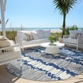 thumbnail image 6 of Addison Rugs Chantille Indoor/Outdoor Transitional Stripes Navy Washable Round Rug, 8' x 8', 6 of 6