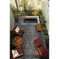 thumbnail image 2 of 2' x 7' Gray and Red Dolce Mala Smoke Rectangular outdoor Area Throw Rug, 2 of 4