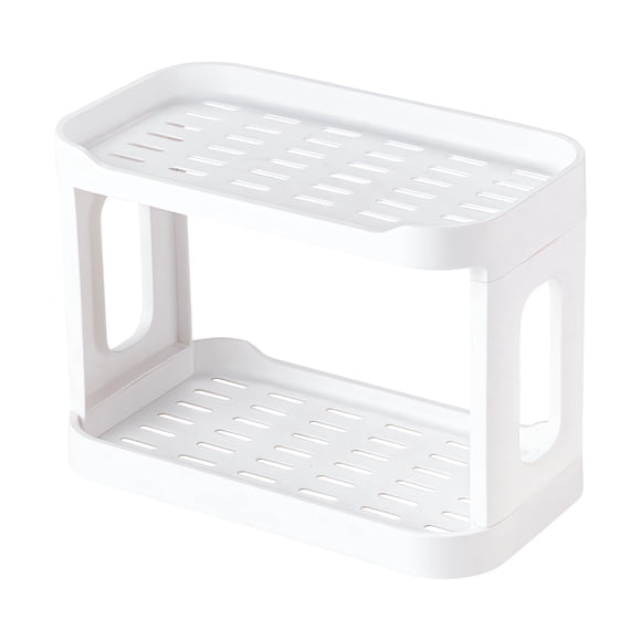 Estante de almacenamiento de escritorio ABS de doble capa, organizador de baño, mostrador de cosméticos, estante organizador de tocador para dormitorio con bandeja perforada para filtro de agua,