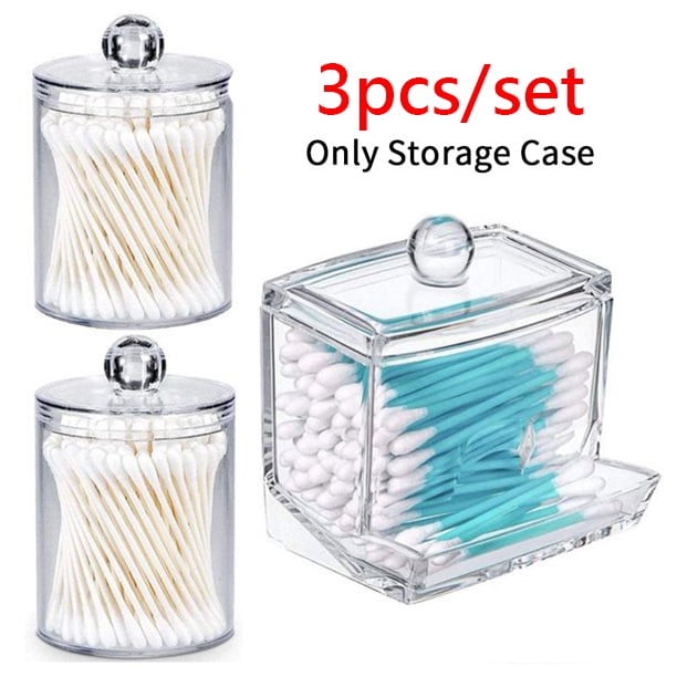QWLWBU 3pcs/set Cotton Swab Holder For Bathroom Storage Dispenser