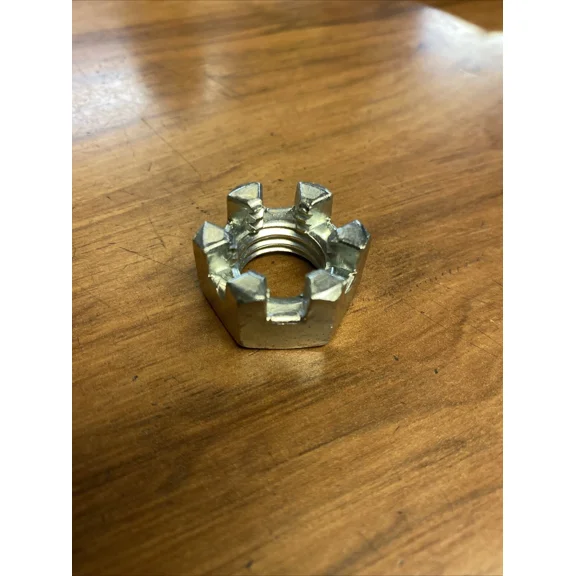 (10 Pcs) 5/8-11 Slotted Castle Hex Nut, Zinc Plated