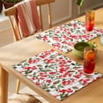 thumbnail image 4 of Spring Red Flower Placemats Set of 1, Watercolor Gradient Plant Non-Slip Place Mats Washable Table Mats for Kitchen Dining Table Decorations Indoor/Outdoor, 4 of 9