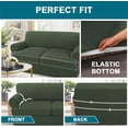 thumbnail image 3 of 3 Piece T Cushion Loveseat Slipcovers Sofa Cover for 2 Cushion Couch Cover Washable Sofa Slipcover Furniture Covers with 2 Individual T Cushion Seat Covers(2 Cushion Loveseat, Bronze Green), 3 of 14