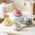 thumbnail image 3 of weibbin Ceramic Coffee Mug with Saucer Set for Home Office, 200ml Tea Cup, 3 of 5