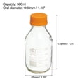 thumbnail image 2 of Unique Bargains 500mL Clear Reagent Media Graduated Borosilicate Glass Storage Bottle Yellow Cap, 2 of 5