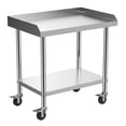 thumbnail image 4 of Lorelo 30x24 Inch 2-Tiers Stainless Steel Stand, Stainless Steel Equipment Grill Stand Table, Stainless Steel Table with 3-Sided Baffle & Detachable Wheels, for Hotel, Home, Commercial Restaurant, 4 of 6