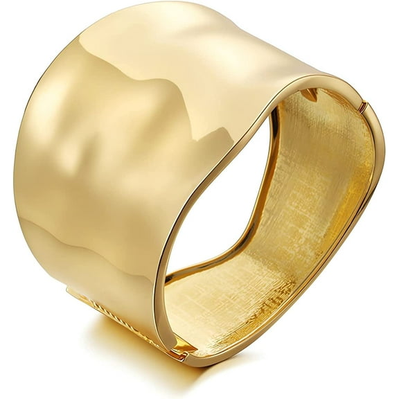 Gold Cuff Bracelets for Women Fashion Chunky Gold Bracelets for Women Hinge Gold Bangle Bracelets for Women Gold Wrist Cuffs for Women