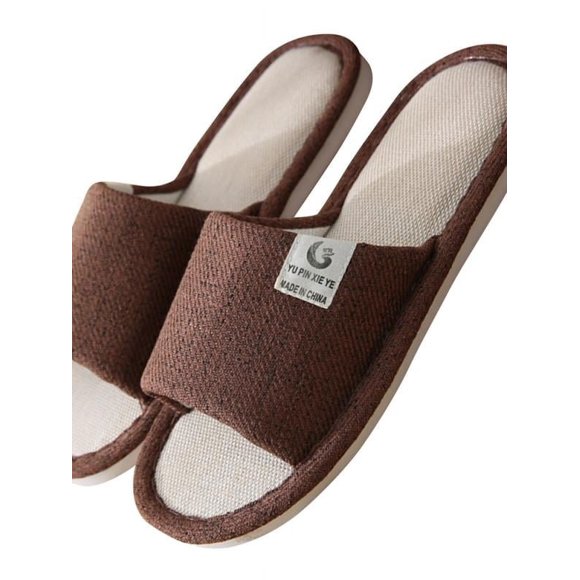 Women‘s Open Toe House Slippers Arch Support Lightweight Linen Slippers