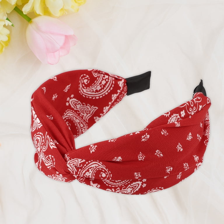 Red Patterned Knotted Headband - Women Accessories Leopard Pattern Headband For Women Elastic Knotted Headband  main image 3