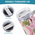 thumbnail image 5 of Flamingo Flowers Floral Leaves 40 oz Tumbler with Handle Insulated&nbsp;Travel Mug&nbsp;Lid Straw Leak Proof Steel Vacuum Water Bottles Glasses Fits in Car Cup Holder, 5 of 7