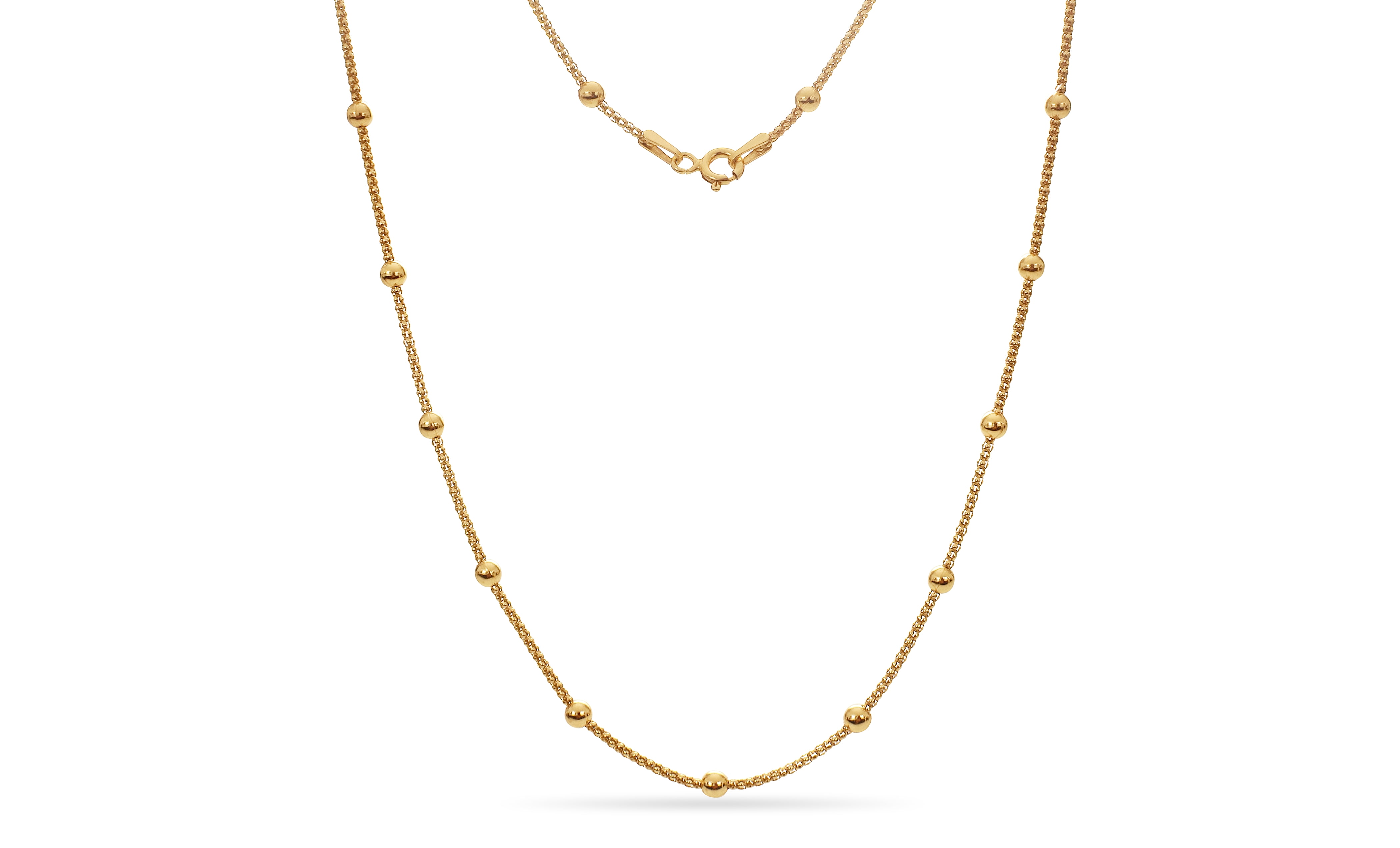 Gold Over Sterling Silver Diamond Cut Singapore Necklace 16