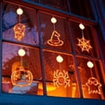 thumbnail image 4 of Decoraciones de Halloween, luces de ventana, ventosa, luz naranja, calabaza, fantasma y Araña, luces colgantes para interiores, decoración de ambiente, 4 of 4