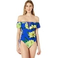 thumbnail image 4 of YDX Women's Swimwear Flounce Off Shoulder One Piece Ruffles Bathing Suit, Mellow Yellow, Large, 4 of 5