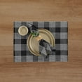 thumbnail image 3 of Solino Home Linen Plaid Placemats Set of 4 - 100% Pure Linen Glen Check Black and White Placemats 14 x 19 Inch for Holiday - Handcrafted and Machine Washable, 3 of 6