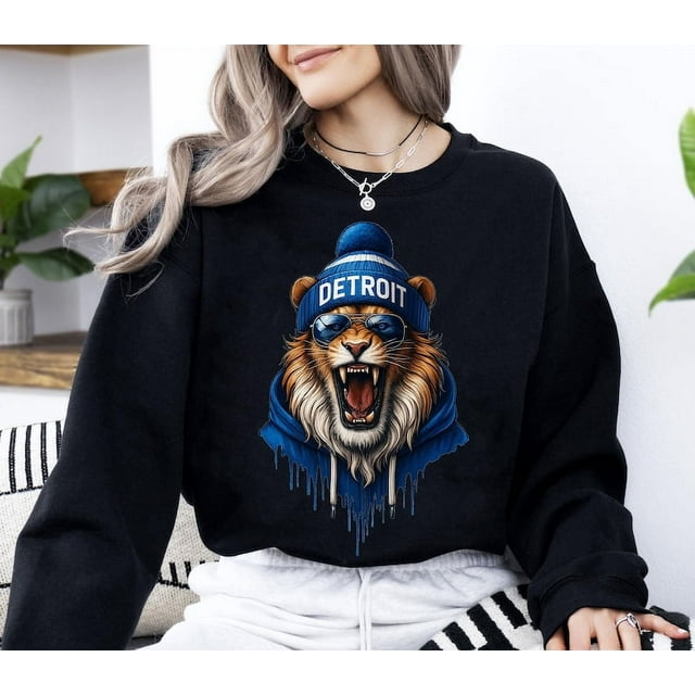Detroit Football Shirt, Detroit Football Sweasweater, Vintage Style Detroit Football Sweas - As Picture - 2XL