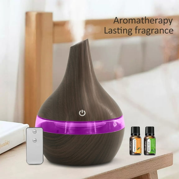 BRJSQ 300ml Aromatherapy Diffuser For Essential Oils Humidifier with Wireless Remote 7 Ambient LED Mood Lights