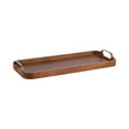 thumbnail image 5 of Kate and Laurel Farson Modern Decorative Wood Rectangle Tray with Handles, 10 x 24, Walnut Brown and Antique Brass, Transitional Rectangular Tray for Use as Entryway Tray Decor or Ottoman Serving Tray, 5 of 10