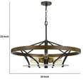 thumbnail image 5 of Open Island Metal Frame Chandelier with Round Wooden Accent, Black- Saltoro Sherpi, 5 of 5