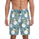 thumbnail image 1 of Fotbe Snowflake Scarf Snowman Pantalones Cortos de Pijama para Hombre, Ropa de Dormir, Pantalones de Pijama Cortos para Hombre-XX-Large, 1 of 6