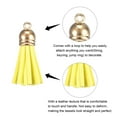 thumbnail image 4 of Uxcell 200 Pack Leather Tassel Keychain Charm Bulk with Cap for DIY, Yellow, 4 of 6