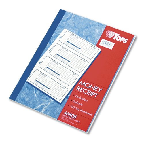 Money/rent Receipt Books, 23/4 X 7 1/8, ThreePart Carbonless, 100