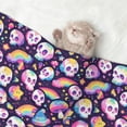 thumbnail image 2 of Naloa Skull colorful mushroom rainbow Dog Blanket, 3 Sizes Cat Blanket for Indoor Cats Large Medium Small Dog Gifts-, 2 of 8