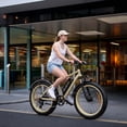 thumbnail image 2 of 750W 1500W Electric Bike for Adults, 48V 15.6Ah Removable Battery, 26x4" Fat Tire Ebike, 7 Speed Shimano, Rear Rack, UL2849, Beige, 2 of 9