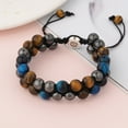 thumbnail image 4 of Pulsera de chakra con cuentas para hombres y mujeres, pulsera con cuentas de cristal de yoga curativo de doble capa Adepaton BST3014353, 4 of 5