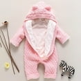 thumbnail image 5 of WREESH Baby Newborn Girls Boys Bodysuit Layette Onesies Toddler Winter Warm Coat Knit Outwear Hooded Jumpsuit Baby Clothes Pink, 5 of 7