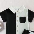 thumbnail image 4 of Linfrsh Little Boys Clothes Baby Boy Summer Clothes Sets 1T 2T 3T 4T 5T Letter Print Short Sleeve Tops Camouflage Shorts Outfits(Black,3-4 Years), 4 of 5