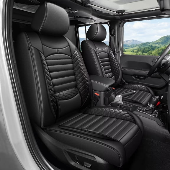 Full Set Car Seat Covers Custom Fit for Jeep Gladiator 2020-2026 Breathable Waterproof Faux Leather 5-Seat Protector