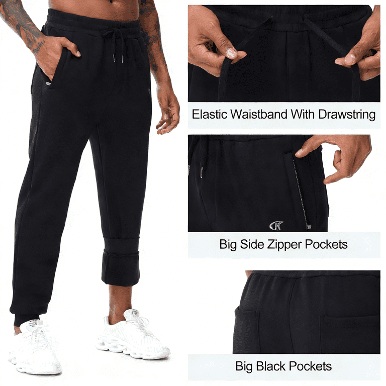 NEIKU Men's Winter Fleece Sherpa Lined Sweatpants photo 2