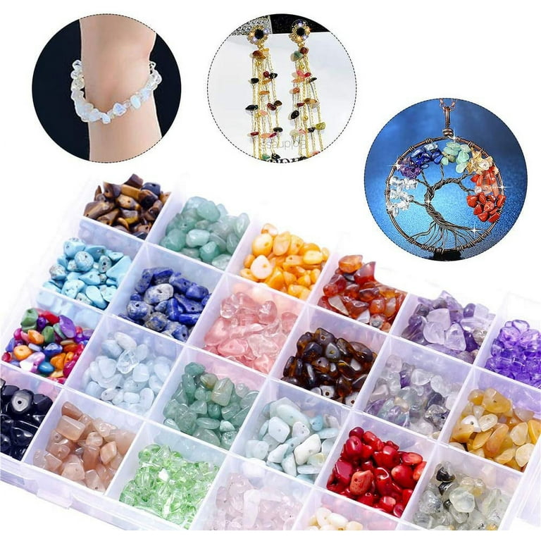 Irregular Chips Stone Beads 1250 PCS , 24 Colors Crystal Jewelry