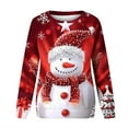 thumbnail image 4 of Srogem 2024 Women's Ugly Christmas Sweatshirt Funny Cute Xmas Tree Reindeer Snowman Top Long Sleeve Crew Neck Sweatshirt, 4 of 4