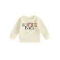 thumbnail image 2 of Aojekbee Toddler Girl Sweatshirt Casual Letter Print Crew Neck Long Sleeve Pullover Tops for Fall, 2 of 10