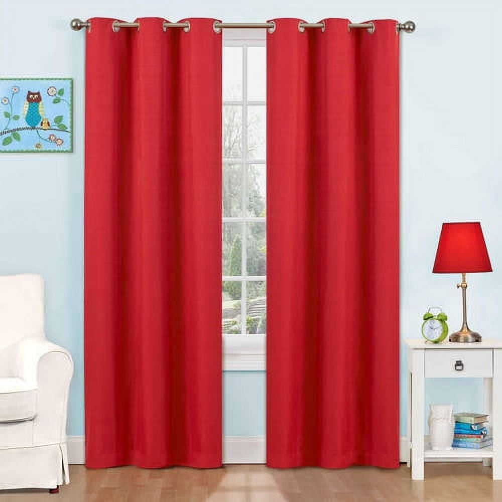 Eclipse Dayton Solid Chili Red Blackout Grommet Single Curtain Panel, 42" x 84"
