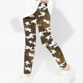 thumbnail image 4 of Odeerbi Kids Girls Leggings Camouflage Stretchy Tights Pants High Waist Camouflage Printed Pants Stretchy Soft Tights Kids Summer School Wearing Brown, 4 of 5