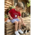 thumbnail image 6 of BemeyourBBs Toddler Baby Boys Summer Outfits Baseball Embroidery Short Sleeves T-Shirt and Striped Shorts Set for 2 Piece Clothes Set, 6 of 9