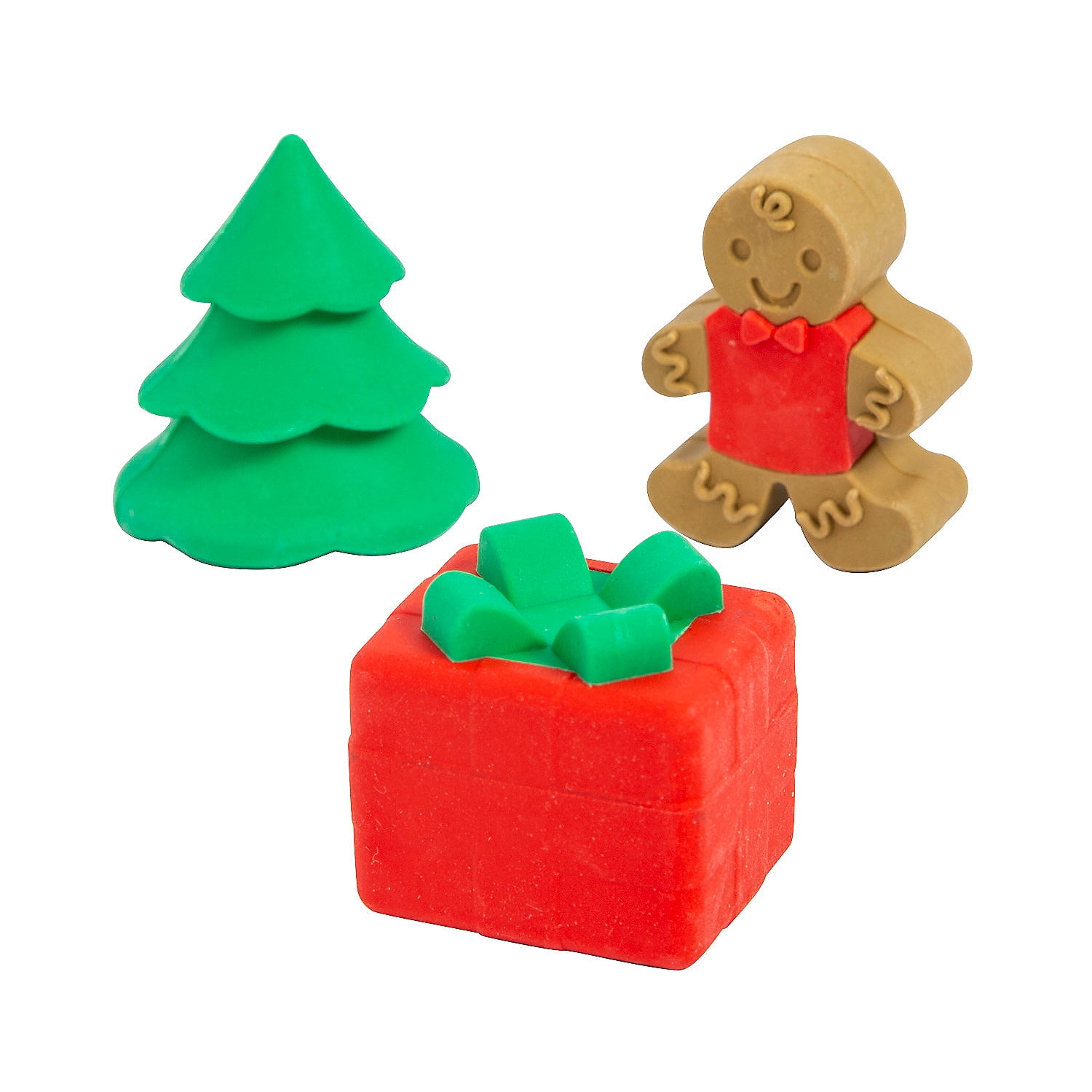 Fun Express Christmas Surprise Inside Erasers - 6 Pc