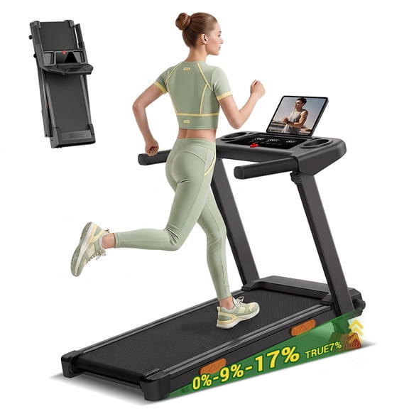 ROBORE 4-in-1 Treadmill with 17% Incline Workouts, Portable Treadmills for Home with Handle, Foldable Treadmills for Home and Office, 400 Lbs Weight Capacity, Three Touch Screen