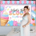 thumbnail image 2 of 10x8ft Whats The Scoop Gender Reveal Backdrop Boy or Girl Ice Cream Gender Reveal Party Decorations Background Summer Pink Blue Baby Shower Party Banner Supplies, 2 of 8