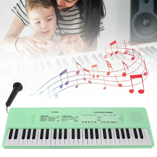 Teclado De Piano Electrónico Multifuncional De 54 Teclas, Con Micrófono Con Cable Para Aprendizaje Y Grabación De Música Para Niños