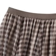 thumbnail image 5 of Gbsyewxs Womens Skirts Midi Skirt High Elastic Waist Plaid Pleated Casual Women'S Skirts Khaki, 5 of 8