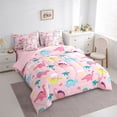 thumbnail image 3 of Manfei Kids Children Cartoon Dinosaur Twin Bedding Sets 7-Piece,Kawaii Animal Dino Bedding Comforter Set Microfiber,Cute Jungle Wildlife Breathable Sheet Sets,Breathable Home Decor,Reversible, 3 of 8