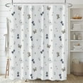thumbnail image 1 of Monstrate Juegos de cortinas de ducha impermeables azules con flores de color agua Efecto de drapeado fuerte Prueba de moho beige Juegos de accesorios de baño YL456-8 180 cm * 180 cm, 1 of 6
