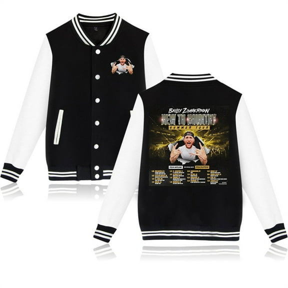 Bailey Zimmerman New To Country Tour 2025 Jackets Unisex Baseball Uniform Hip Hop Coat