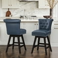thumbnail image 5 of Dycanpo 26'' Swivel Bar Stools Set of 3, Upholstered Barstool with Footrest for Kitchen,Blue-Faux Leather, 5 of 12