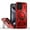 Red, variant on for iPhone 12 Pro Max Rugged Case with Rotate Ring Stand, [Built-in Kickstand] [Military-Grade Drop Protection] Heavy Duty Rugged Phone Cover Support Wireless Charging for iPhone 12 Pro Max, Black