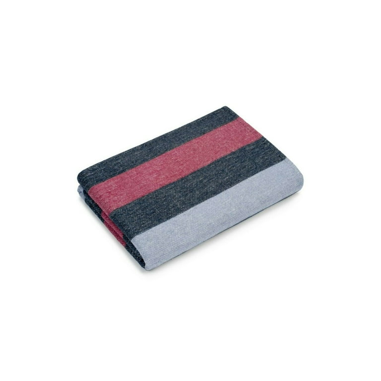 UGG Oceanside 100 Cotton Striped Blanket KING Navy Multicolor